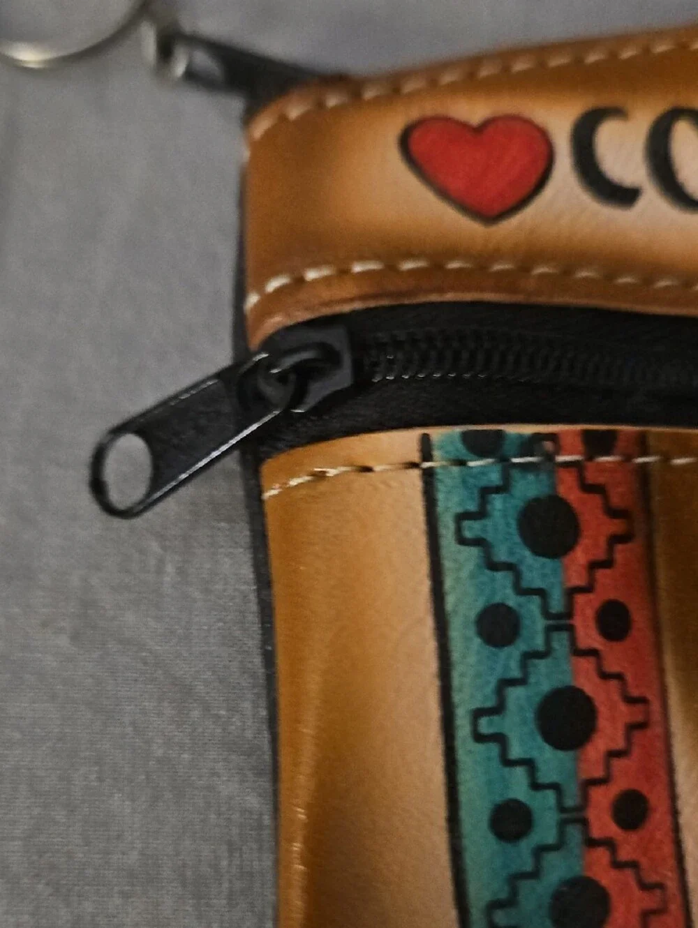 Coquimbo Printed Zip Wallet with Heart Accent